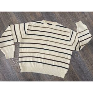 VTG SPARETIME Men's XL Sweater 80s Stripe Preppy Trad 1980